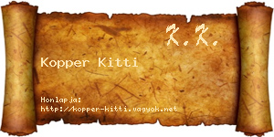 Kopper Kitti névjegykártya